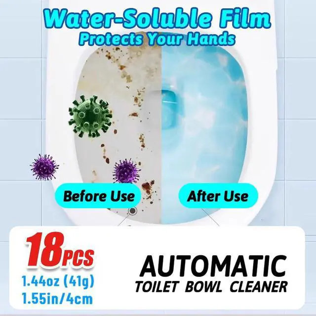 Alt view image 2 of 7 - 18 Count Automatic Toilet Cleaner Tablets, Toilet Bowl Cleaner Tablets, Bathroom Toilet Tank CleanerBlue Cleaning Tabs for Bathroom Tank