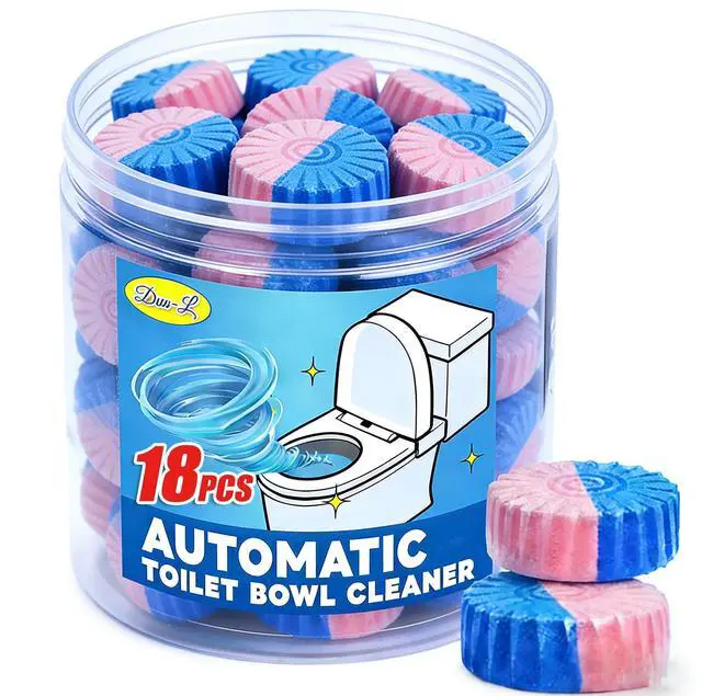 Main image of 18 Count Automatic Toilet Cleaner Tablets, Toilet Bowl Cleaner Tablets, Bathroom Toilet Tank CleanerBlue Cleaning Tabs for Bathroom Tank