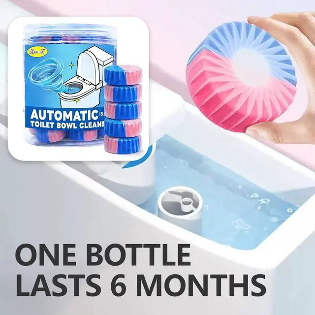 Alt view image 4 of 7 - 18 Count Automatic Toilet Cleaner Tablets, Toilet Bowl Cleaner Tablets, Bathroom Toilet Tank CleanerBlue Cleaning Tabs for Bathroom Tank
