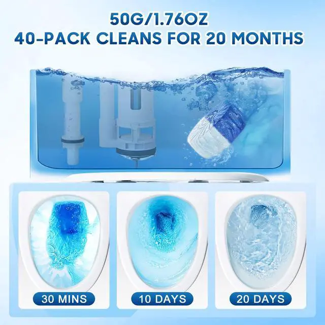 Alt view image 2 of 7 - Toilet Bowl Cleaner Tablets, 12 PACK Commercial Household Bathroom Cleaners, Automatic Toilet Tank Cleaners Deodorizers