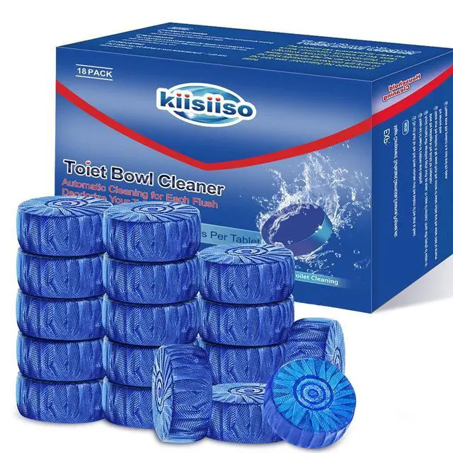 Main image of Toilet Bowl Cleaner Blue Tablets 18 Pack, Slow-Dissolving Automatic Bowl & Tank Cleaner, Septic Safe & Plumbing Friendly for Bathroom Toilet Cleaning, Prevents Tough Stains