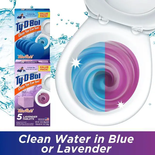 Alt view image 2 of 7 - Bleach-Free Toilet Bowl Cleaner Tablets, Lavender & Blue, 10 Pack