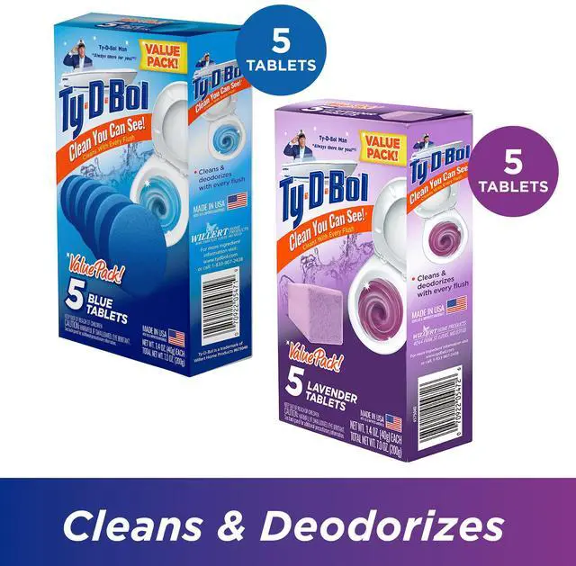 Alt view image 3 of 7 - Bleach-Free Toilet Bowl Cleaner Tablets, Lavender & Blue, 10 Pack