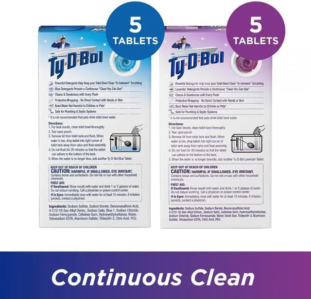 Alt view image 7 of 7 - Bleach-Free Toilet Bowl Cleaner Tablets, Lavender & Blue, 10 Pack