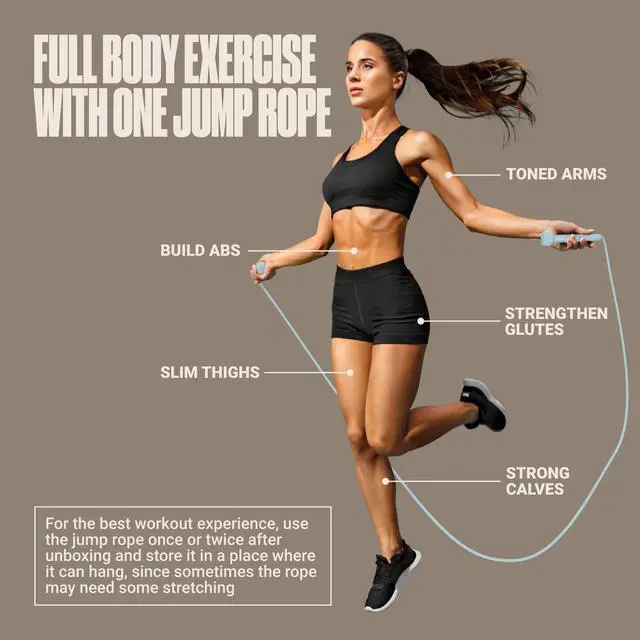 Alt view image 7 of 7 - Adjustable Jump Rope for Fitness and Exercise Skipping Rope for Cardio, Boxing, and Weight Loss Speed Rope perfect for Men & Women