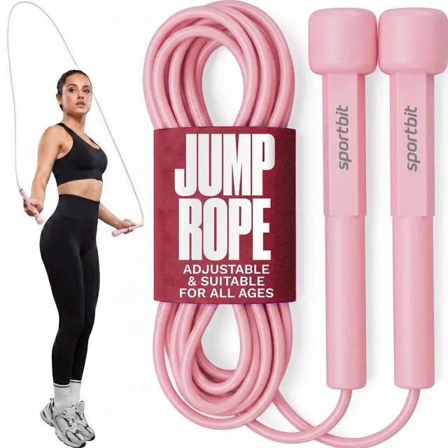 Main image of Adjustable Jump Rope for Fitness and Exercise Skipping Rope for Cardio, Boxing, and Weight Loss Speed Rope perfect for Men & Women Pink