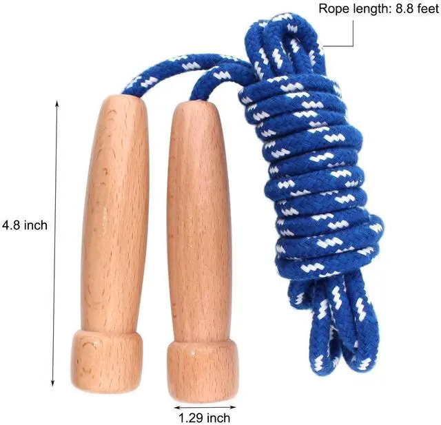 Alt view image 4 of 7 - 8.8 Feet Jump Rope for Women Men Kids Wooden Handle Jumping Ropes