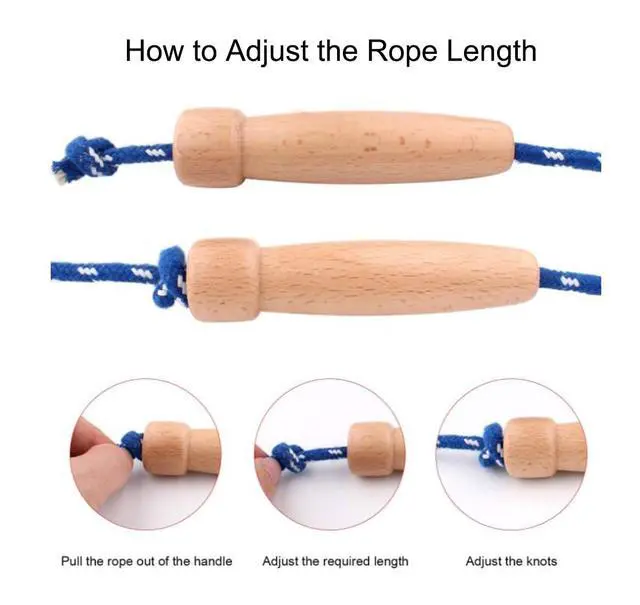 Alt view image 5 of 7 - 8.8 Feet Jump Rope for Women Men Kids Wooden Handle Jumping Ropes
