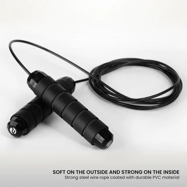 Alt view image 2 of 6 - Adjustable 10 ft Jump Ropes for Fitness - Skipping Rope for Exercise with Comfortable Foam Handles - No Tangle Long PVC Jump Rope for Muay Thai, Boxers & Exercises