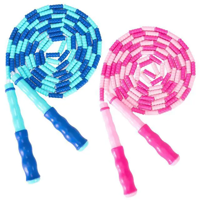 Main image of 2 Pack Jump Rope for Kids, Adjustable Tangle-Free Soft Beaded Skipping Rope, Segmented Soft Beaded Skipping Rope, 9.2 FT Segmented Jumping Rope, Fitness Workout Exercise for Kids, Man, and Women
