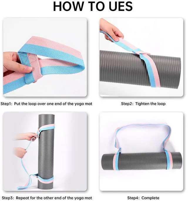 Alt view image 4 of 7 - 2 Packs Yoga Mat Strap for Carrying, Yoga Mat Carrier, Adjustable Sling for Yoga Mat Exercise Mat, Extra Thick Durable Comfy Silky Multi-Purpose, Strap Only