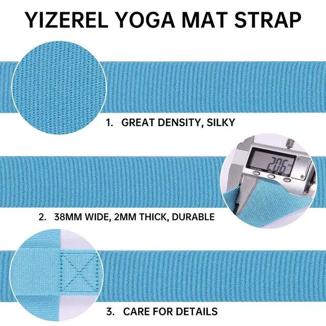 Alt view image 2 of 7 - 2 Packs Yoga Mat Strap for Carrying, Yoga Mat Carrier, Adjustable Sling for Yoga Mat Exercise Mat, Extra Thick Durable Comfy Silky Multi-Purpose, Strap Only
