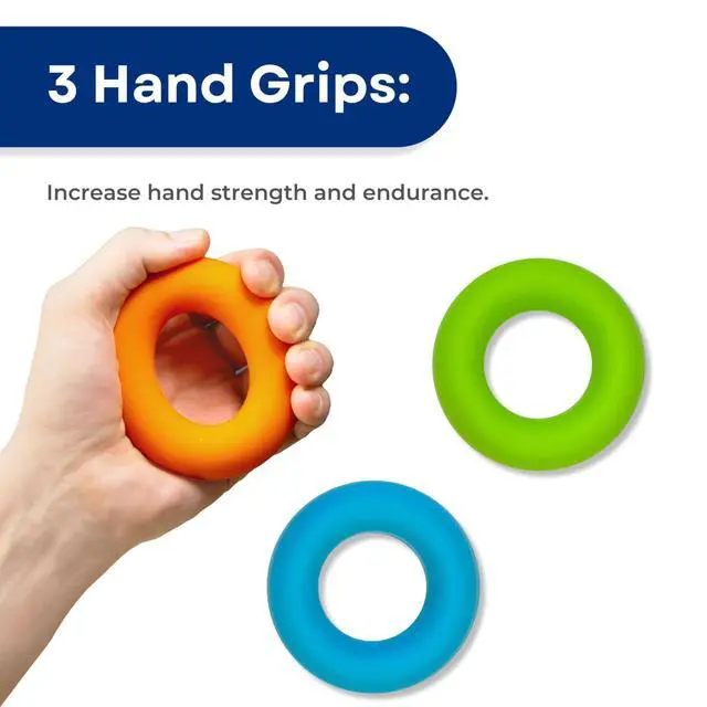 Alt view image 2 of 7 - Hand Grip Strengthener, Finger Exerciser, Grip Strength Trainer 6 Pieces Kit for Finger, Wrist, Carpal Tunnel, Arthritis Pain Relief. Stress Relief - Occupational Equipment for Disabled
