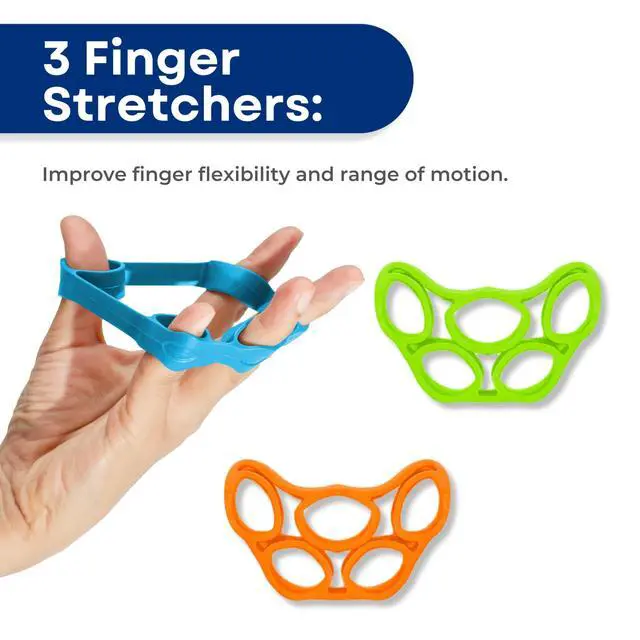Alt view image 3 of 7 - Hand Grip Strengthener, Finger Exerciser, Grip Strength Trainer 6 Pieces Kit for Finger, Wrist, Carpal Tunnel, Arthritis Pain Relief. Stress Relief - Occupational Equipment for Disabled