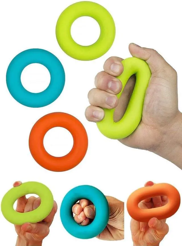 Main image of Grip Strength Trainer,Hand Grip Strengthener,Forearm Grip Workout - Grip Trainer Silicone Rings for Rock Climbing, Athletes & Stress Relief & Rehabilitation, 3 Resistance Levels(3 PCS)