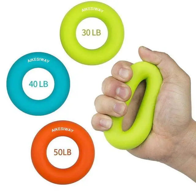 Alt view image 5 of 5 - Grip Strength Trainer,Hand Grip Strengthener,Forearm Grip Workout - Grip Trainer Silicone Rings for Rock Climbing, Athletes & Stress Relief & Rehabilitation, 3 Resistance Levels(3 PCS)