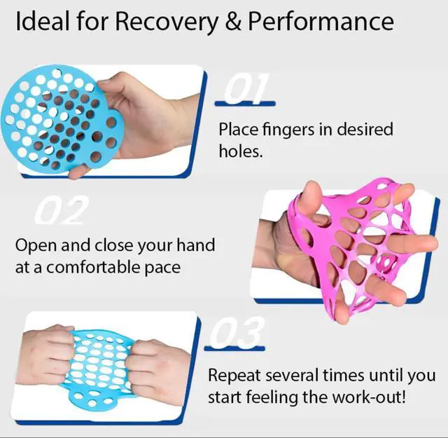 Alt view image 4 of 7 - Finger Stretcher Hand Therapy Equipment (2-Pack) Finger Extension Exerciser for Grip Strength and Physical Therapy | Hand Exercise Web with Various Resistance Levels
