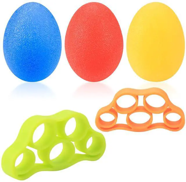 Main image of 3 Pcs Hand Grip Strength Balls with 2 Pcs Finger Strengthener, Wrist Grip Strengthener Trainer, Stress Relief Balls Trainr Hand Balls, Hand Exerciser Squeezer for Adults Hand Workout