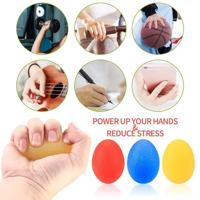 Alt view image 6 of 7 - 3 Pcs Hand Grip Strength Balls with 2 Pcs Finger Strengthener, Wrist Grip Strengthener Trainer, Stress Relief Balls Trainr Hand Balls, Hand Exerciser Squeezer for Adults Hand Workout