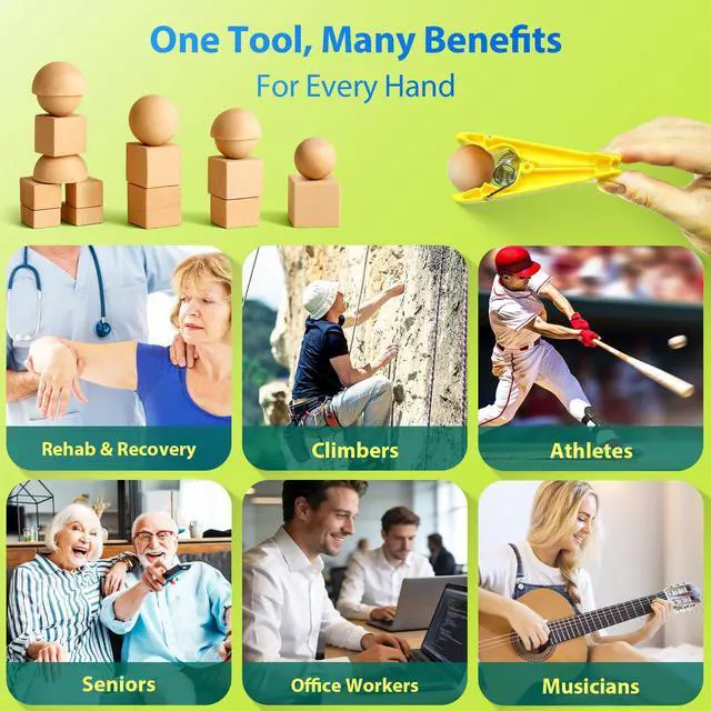 Alt view image 6 of 6 - Finger Exerciser Set 5 Resistance Clips for Hand Therapy, Grip Strength & Dexterity Ideal Finger Strengthener for Rehab, Stroke Recovery, Arthritis, Seniors & Athletes
