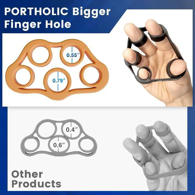 Alt view image 3 of 5 - 4 Pack Hand Exerciser Grip Strengthener, Finger Stretcher Hand Grip Resistance Bands Hand Strengthener Hand Strengthening Forearm Exerciser for ArthritisColor)