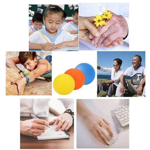 Alt view image 6 of 6 - 3 Resistance Levels Hand Exercise Balls, Stress Balls for Adults, Squeeze Balls for Physical Therapy, Hand Grip Strength Trainer Hand Squeezers for Strength, Wrist Forearm Finger Exerciser