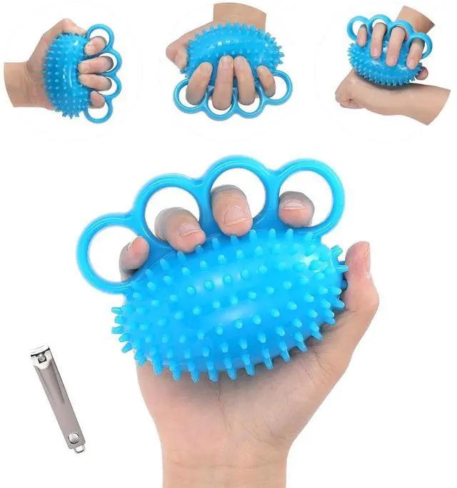 Main image of Finger Exerciser Hand Squeeze Ball for Adults, Hand Grip Strength Trainer with Nail Clippers, Pain Relief & Improve Flexibility, Hand Exercisers for Rehab, Arthritis, Carpal Tunnel