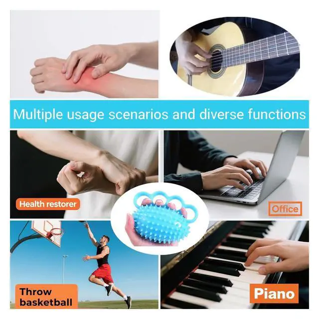 Alt view image 7 of 7 - Finger Exerciser Hand Squeeze Ball for Adults, Hand Grip Strength Trainer with Nail Clippers, Pain Relief & Improve Flexibility, Hand Exercisers for Rehab, Arthritis, Carpal Tunnel