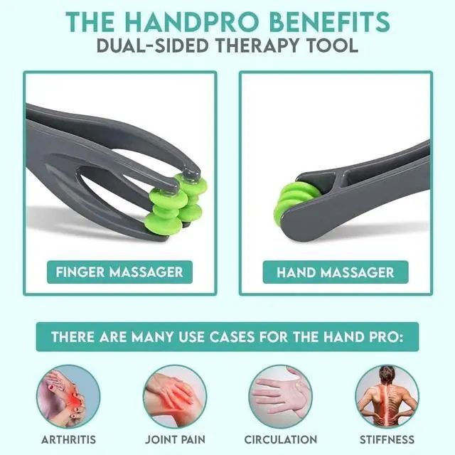 Alt view image 2 of 7 - Dual Finger Massager - Hand Massage Roller for Fingers, Knuckles, Palm, Wrist - Manual Trigger Point Therapy Tool for Cramps, Arthritis, Carpal Tunnel, Sore Muscles, Pain Relief
