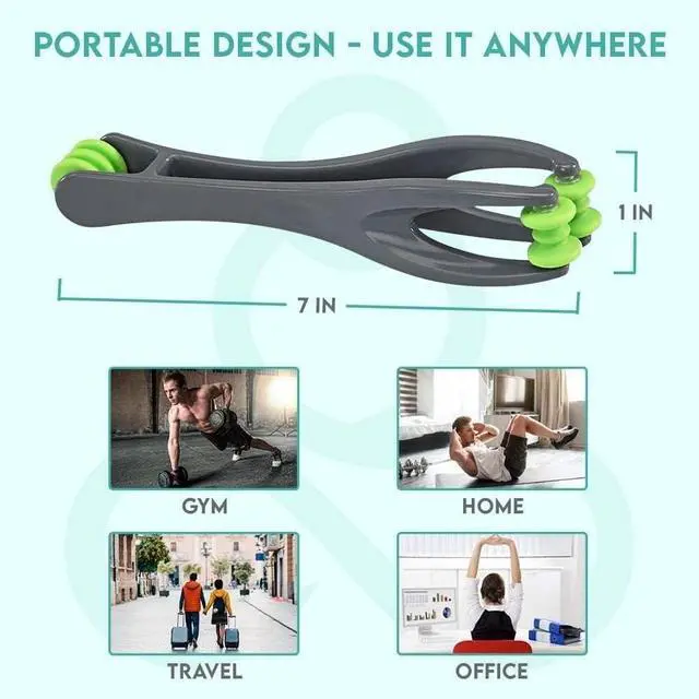 Alt view image 6 of 7 - Dual Finger Massager - Hand Massage Roller for Fingers, Knuckles, Palm, Wrist - Manual Trigger Point Therapy Tool for Cramps, Arthritis, Carpal Tunnel, Sore Muscles, Pain Relief