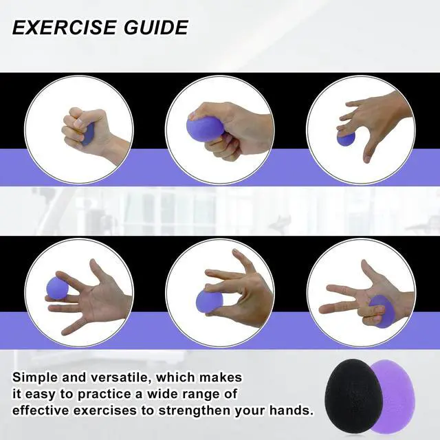 Alt view image 5 of 7 - Stress Balls for Adults, Hand Exersicers for Strength, Squeeze Balls for Hand Therapy, Set of 2 Hand Exersice Balls for Hand, Finger and Wrist Training with Carrying Bag