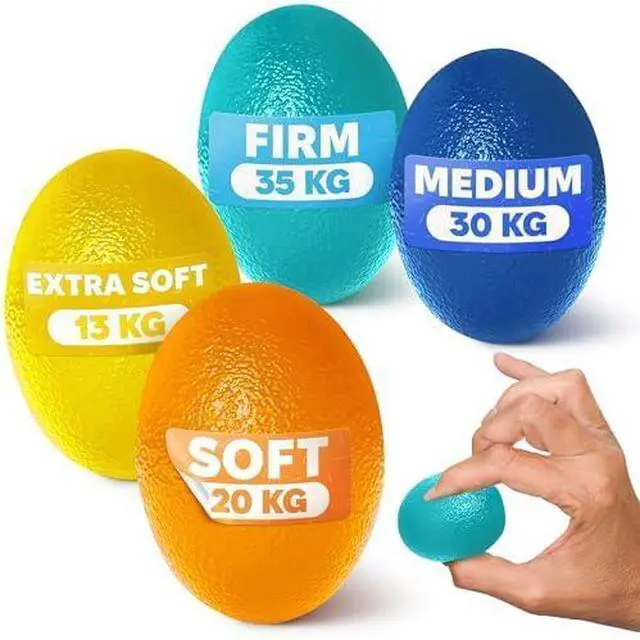 Main image of 4 Pcs Squeeze Balls for Hand Therapy - 4 Resistance Levels Hand Exercise Balls for Arthritis, Pleasant to Touch & Lightweight - Physical Therapy Ball for Recovery, Stress Relief, Grip Strength, Focus