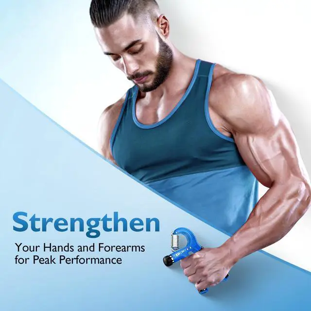 Alt view image 4 of 6 - Grip Strengthener Forearm Strengthener, Adjustable Hand Grip for Strength Training & Rehabilitation, 10-132 lbs Resistance, Ideal for Athletes and Physical Therapy (1 Piece Light Blue)