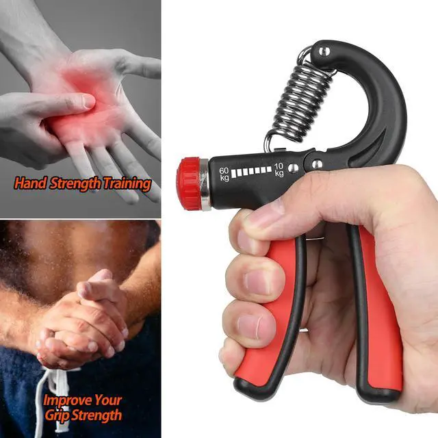 Alt view image 2 of 6 - Grip Strength Trainer, Hand Grip Strengthener, Grip Strengthener, Adjustable Resistance, Forearm Strengthener, Perfect for Musicians Athletes (Orange, 1 Pack)