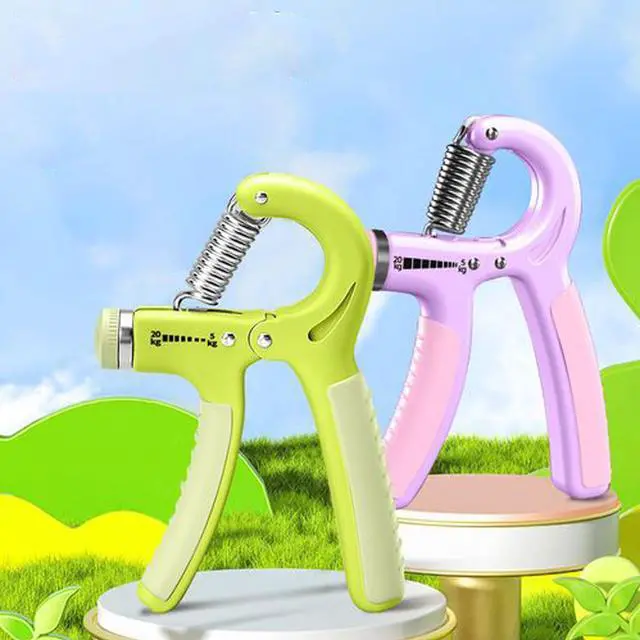 Alt view image 4 of 4 - Strengthener Hand Grip 2 Pack Green Kid Boys Girls Teenager Strength Trainer Number Counter Forearm Finger Wrist Gripper Exerciser 5-30kg Adjustable Stretcher Squeezer Workout