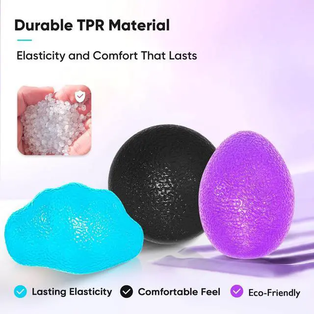 Alt view image 6 of 7 - Stress Balls for Adults, Hand Exercise Balls 6 Pack, Stress Relief & Grip Strength Trainer, Squishy Balls & Squeeze Balls for Arthritis, Carpal Tunnel, Hand Therapy with 3 Resistance Levels