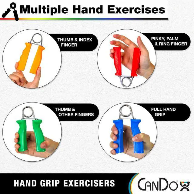 Alt view image 3 of 6 - Hand Grip Exerciser Pair, 24 lb, Blue-Heavy