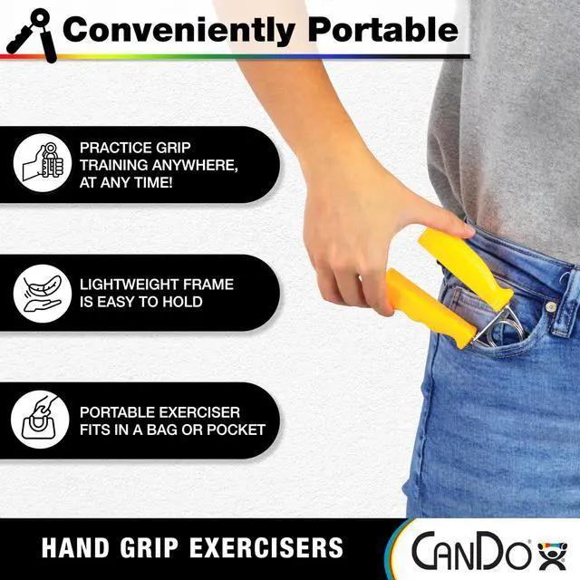 Alt view image 6 of 6 - Hand Grip Exerciser Pair, 24 lb, Blue-Heavy