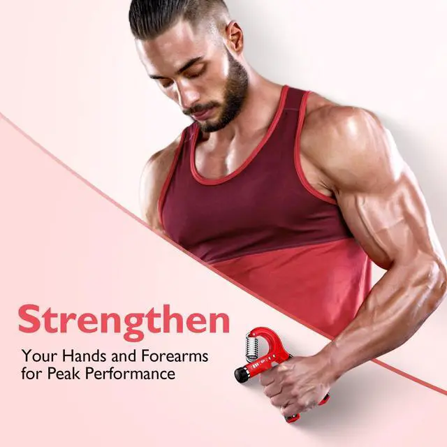 Alt view image 4 of 6 - Grip Strengthener Forearm Strengthener, Adjustable Hand Grip for Strength Training & Rehabilitation, 10-132 lbs Resistance, Ideal for Athletes and Physical Therapy (1 Piece Red)