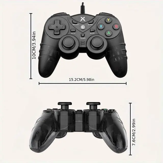 Alt view image 7 of 7 - Wired PS3 PC Game Controller TV Box USB Steam Gamepad joystick Joypad with Dual Vibration Feedback Turbo Trigger for Windows 7/8 /8.1/10/ Laptop