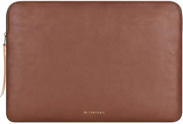 Main image of Slim Protective Laptop Sleeve Compatible with 13/14 Inch MacBook Air & MacBook Pro M5/M4/M3/M2 Pro/Max 2026, Mac Travel Case, Laptop Pouch, Slim PU Leather Cover, Brown