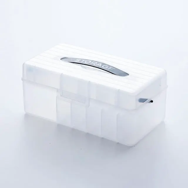 Alt view image 6 of 7 - 2-Layer Cable Organizer Box with 20 Cable Ties, Portable Cord, Charger and Bandages Storage for Drawer, Desk, Office & Home (White)