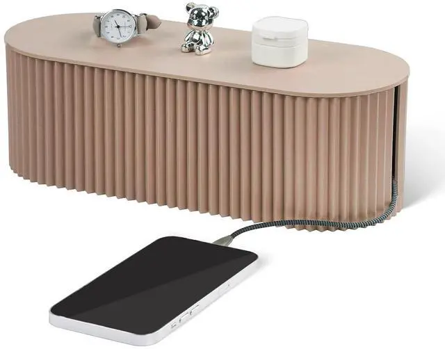 Main image of Cable Management Box Large Cable Organizer Box for Power Strips, Surge Protectors, Chargers, Adapters, TV Computer Wires Cable Hider Organizer Box with Cable TiesClip Holders - Khaki