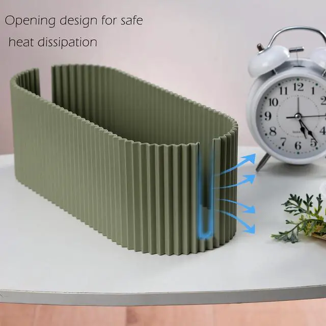 Alt view image 6 of 7 - Cable Management Box Large Cable Organizer Box for Power Strips, Surge Protectors, Chargers, Adapters, TV Computer Wires Cable Hider Organizer Box with Cable TiesClip Holders - Khaki