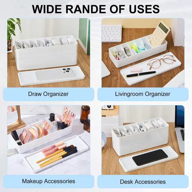 Alt view image 7 of 7 - 2-Pack Cord Organizer Box with Lid, 8 Compartments & Wire Ties