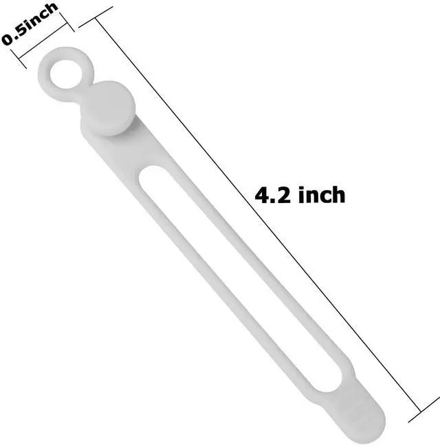 Alt view image 2 of 6 - Silicone Cable Ties, Cord Organizer Cable Management(16Pcs-White)