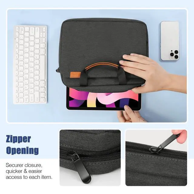 Alt view image 5 of 7 - 13-14 Inch Laptop Sleeve Shoulder Bag Protective Case with Handle
