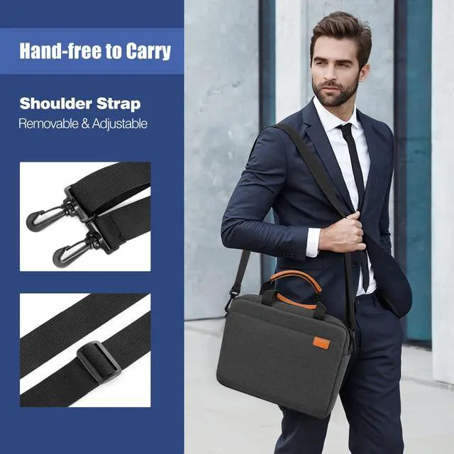 Alt view image 7 of 7 - 13-14 Inch Laptop Sleeve Shoulder Bag Protective Case with Handle
