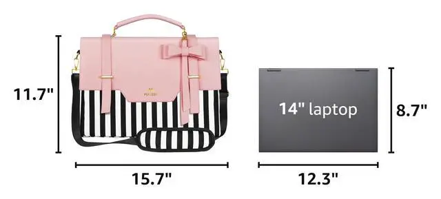 Alt view image 3 of 7 - Laptop Bag for Women, 15.6 inch Slim Computer Briefcase Sleeve Case