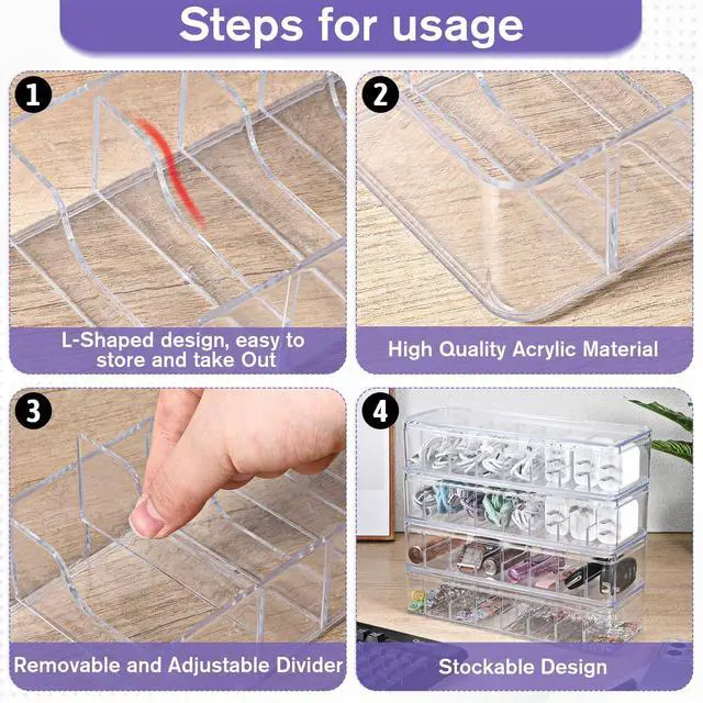 Alt view image 3 of 7 - 4 Pcs Cable Organizer Box with 40 Wire Ties